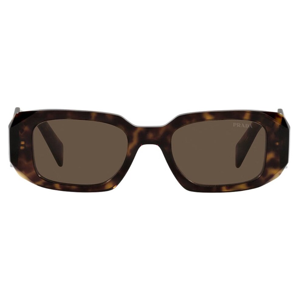 Prada Tortoiseshell Rectangular Sunglasses with Brown Lenses